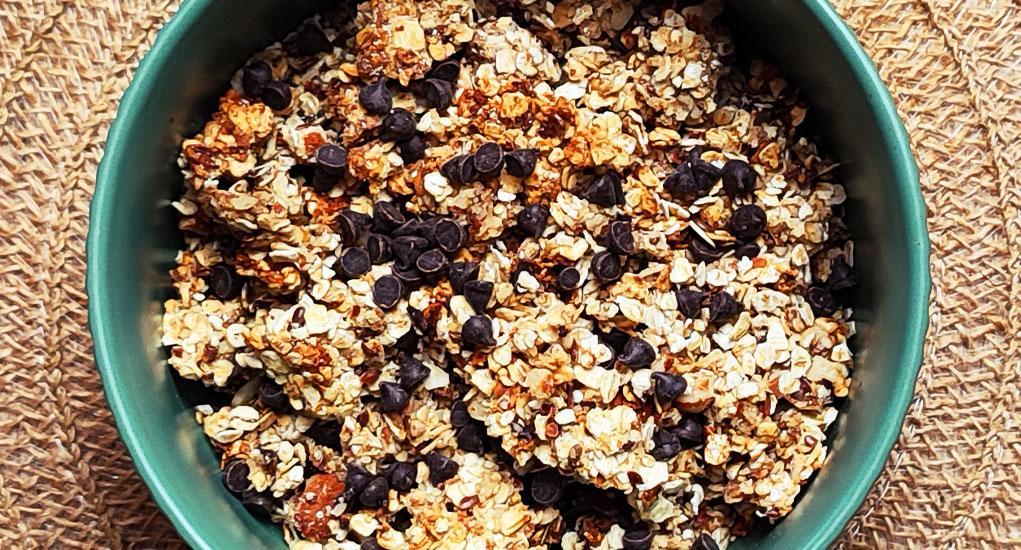 Recette de granola maison aux amandes et pépite de chocolat